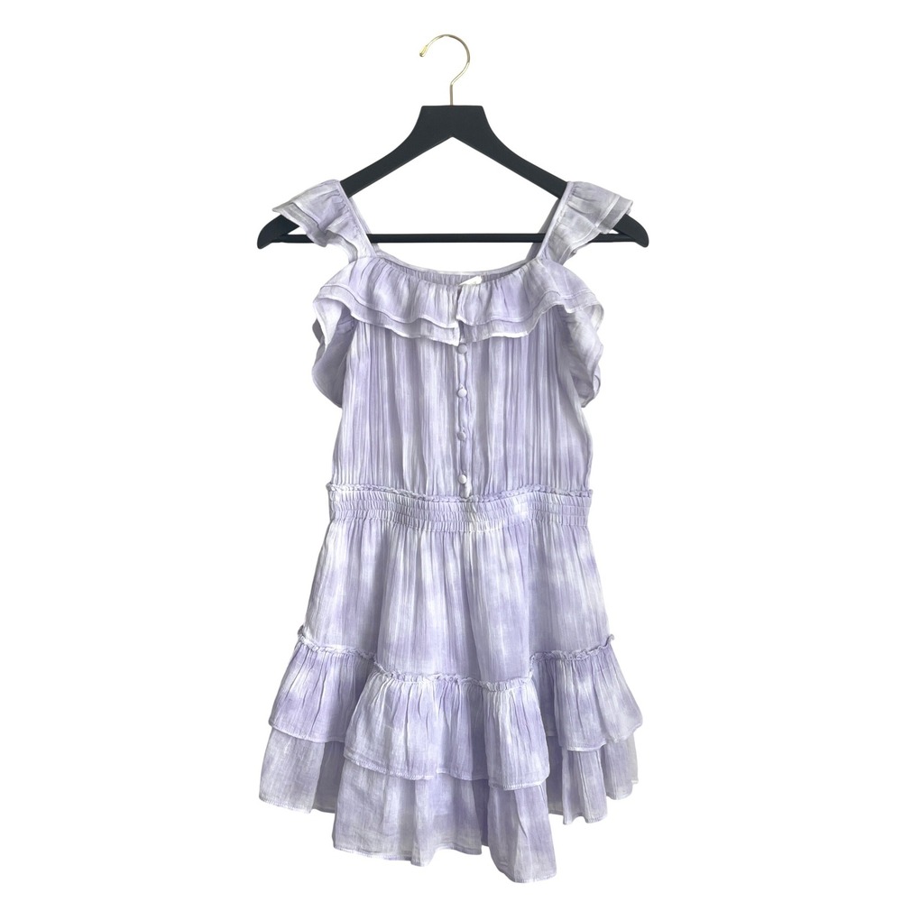 LoveShackFancy Lavender Ruffle Mini Dress - Picture 2 of 10